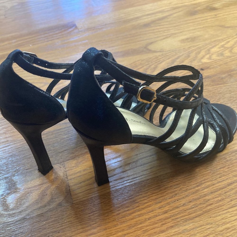 Papell Studio Black Strappy Heels - Picture 5 of 16